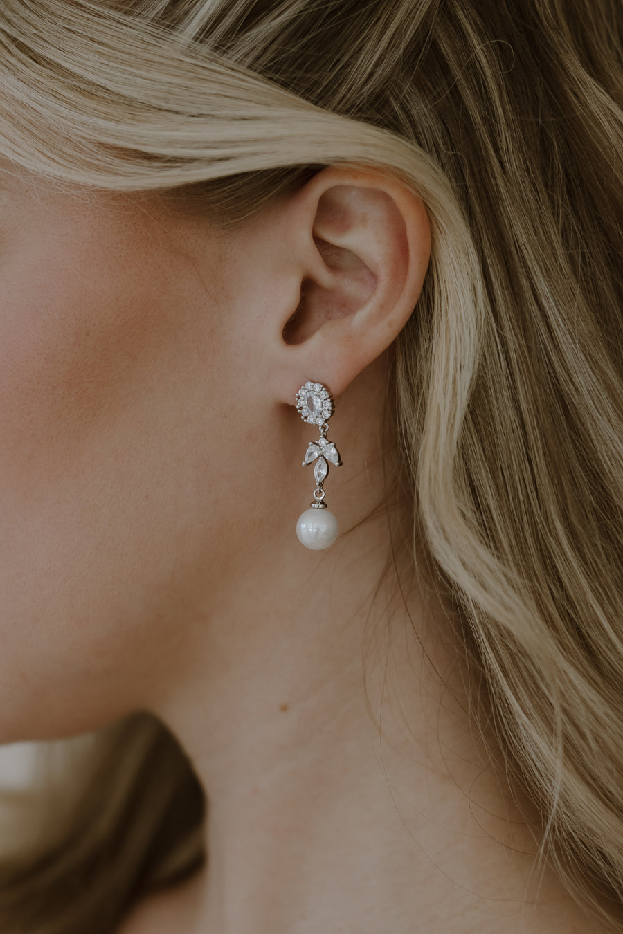 Palace Pearl and Crystal Drop Earrings