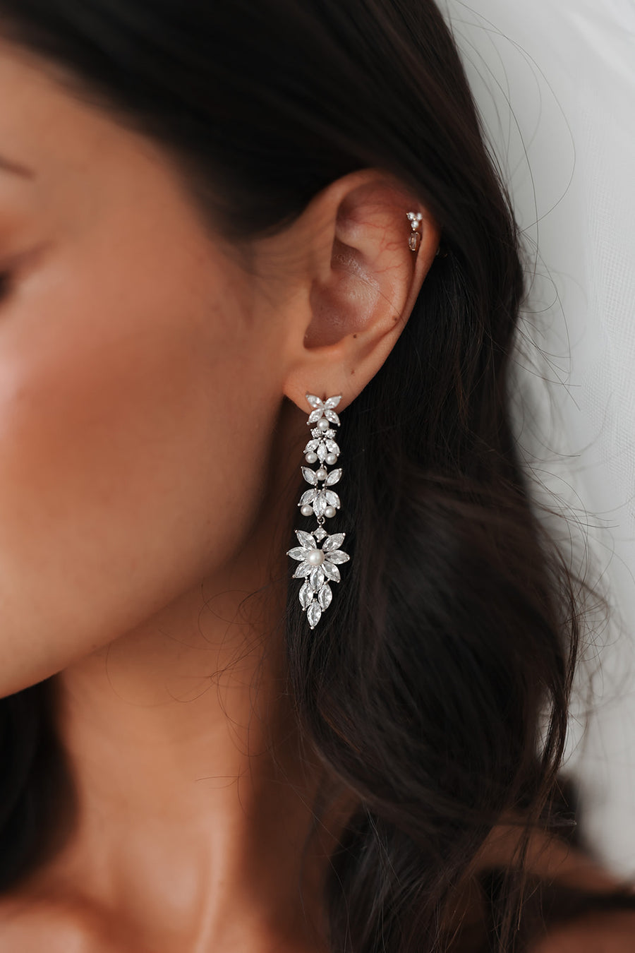 Rosette Drop Earrings