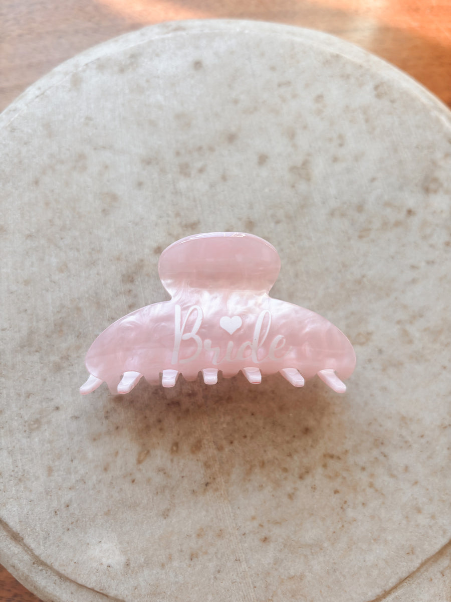 Pink Bride Claw Clip - SAMPLE SALE