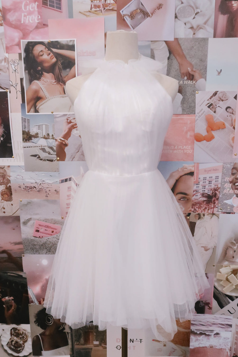 Regal High Neck Tulle Mini - SAMPLE SALE