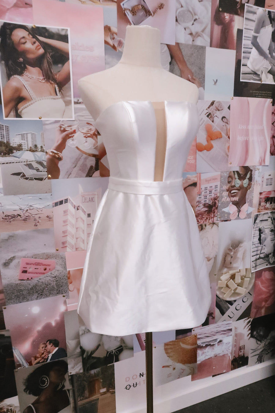 Silk Satin Open Front Mini - SAMPLE SALE