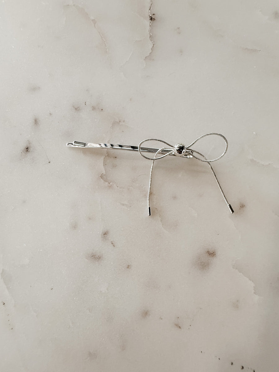 Modern Bow Pin - Silver - SAMPLE SALE