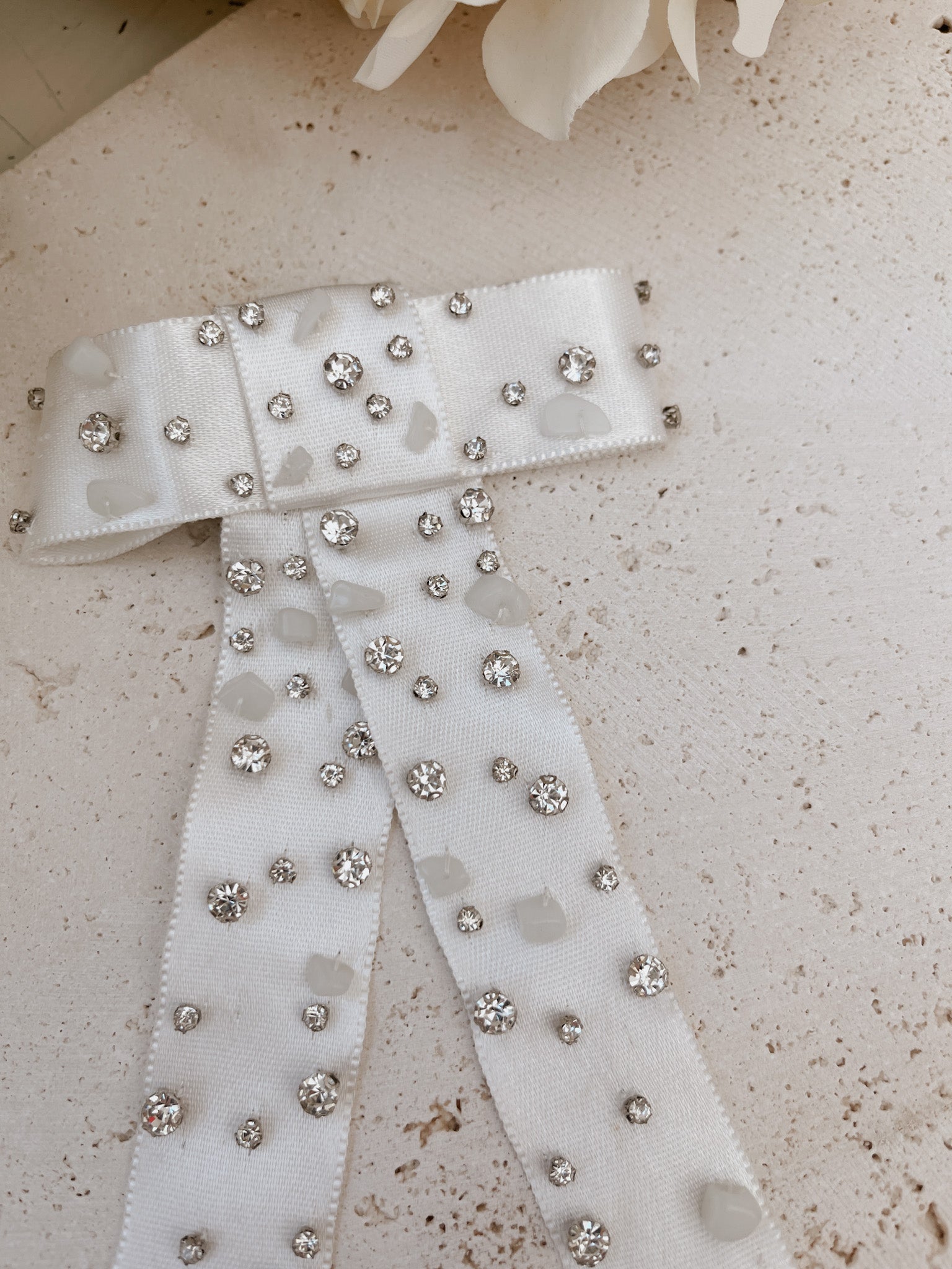Crystal Pearl Ribbon Bow 1 - SAMPLE SALE – Untamed Petals