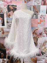 Short One Shoulder Sequin Dress - SAMPLE SALE