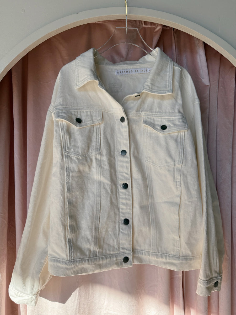 Oversized WHITE Denim Jacket - Sample Sale