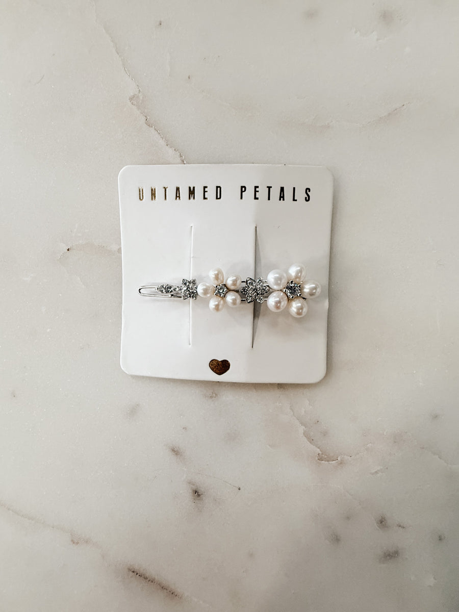 Pearl and Crystal Hair Pin - SAMPLE SALE