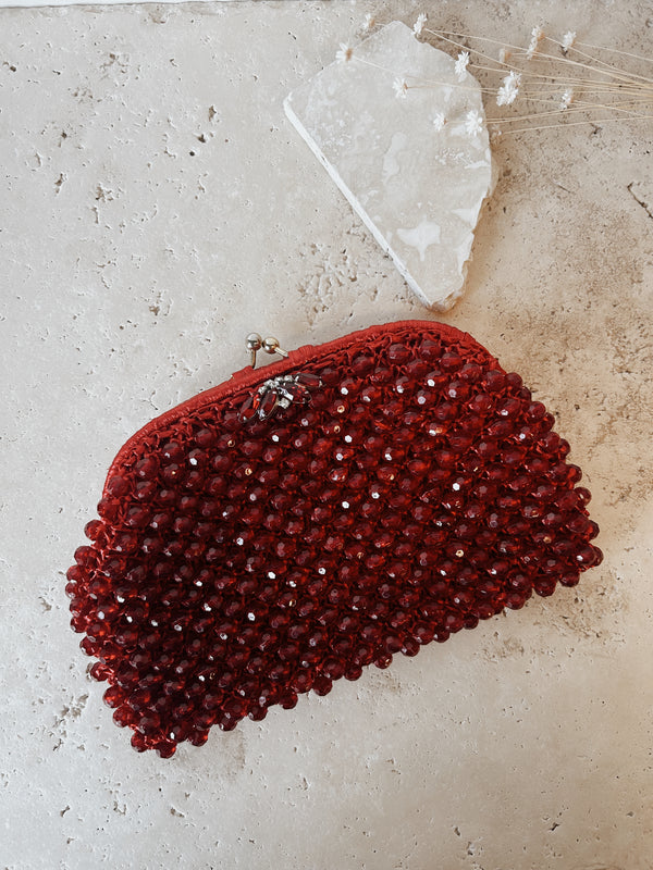 Ruby Beaded Clutch - SAMPLE SALE