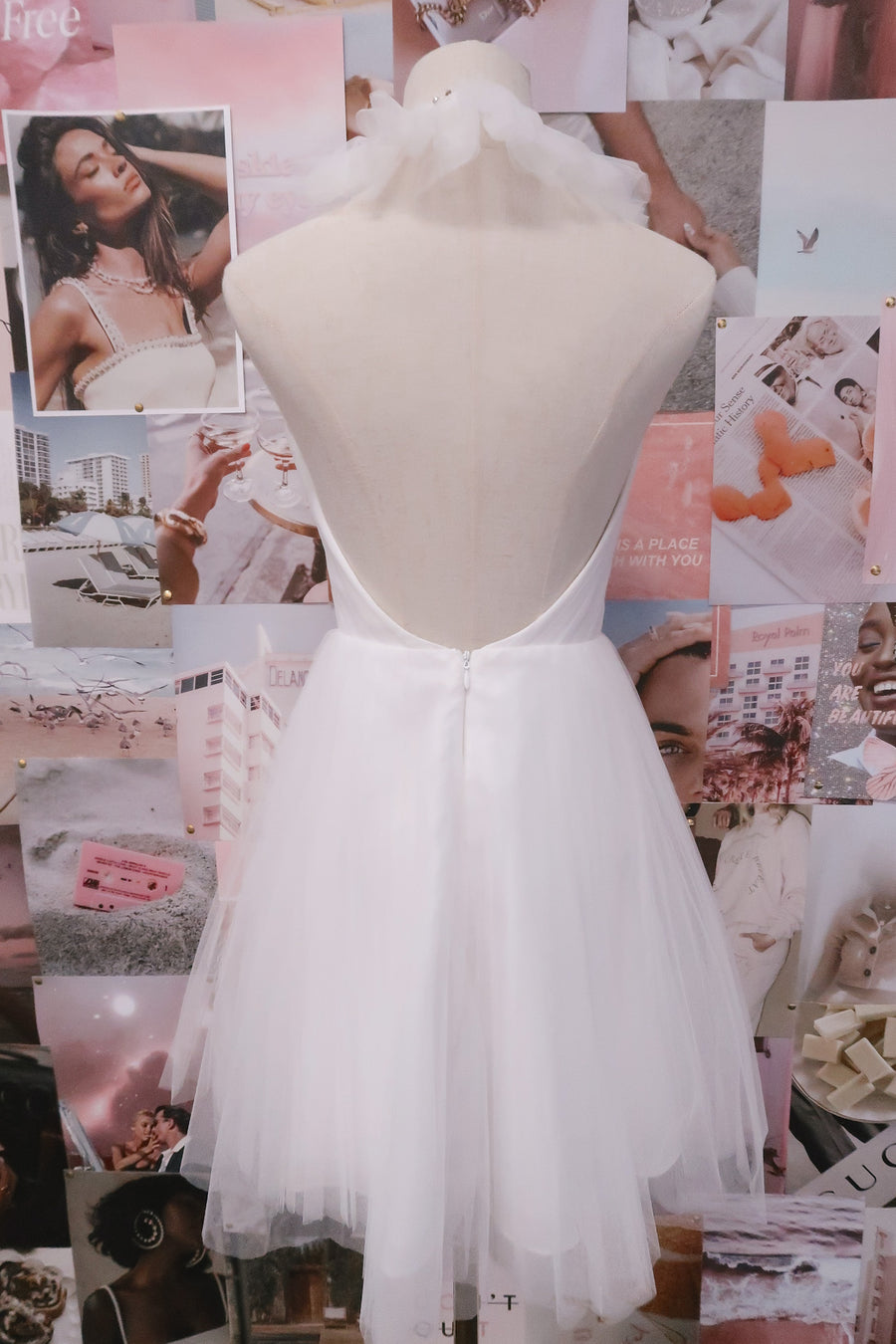 Regal High Neck Tulle Mini - SAMPLE SALE