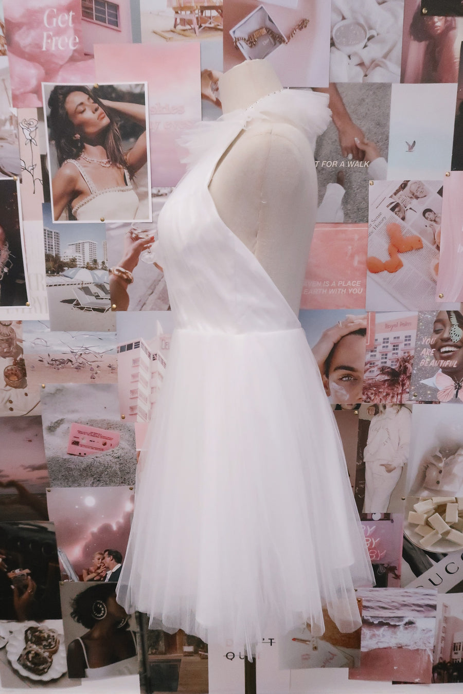 Regal High Neck Tulle Mini - SAMPLE SALE