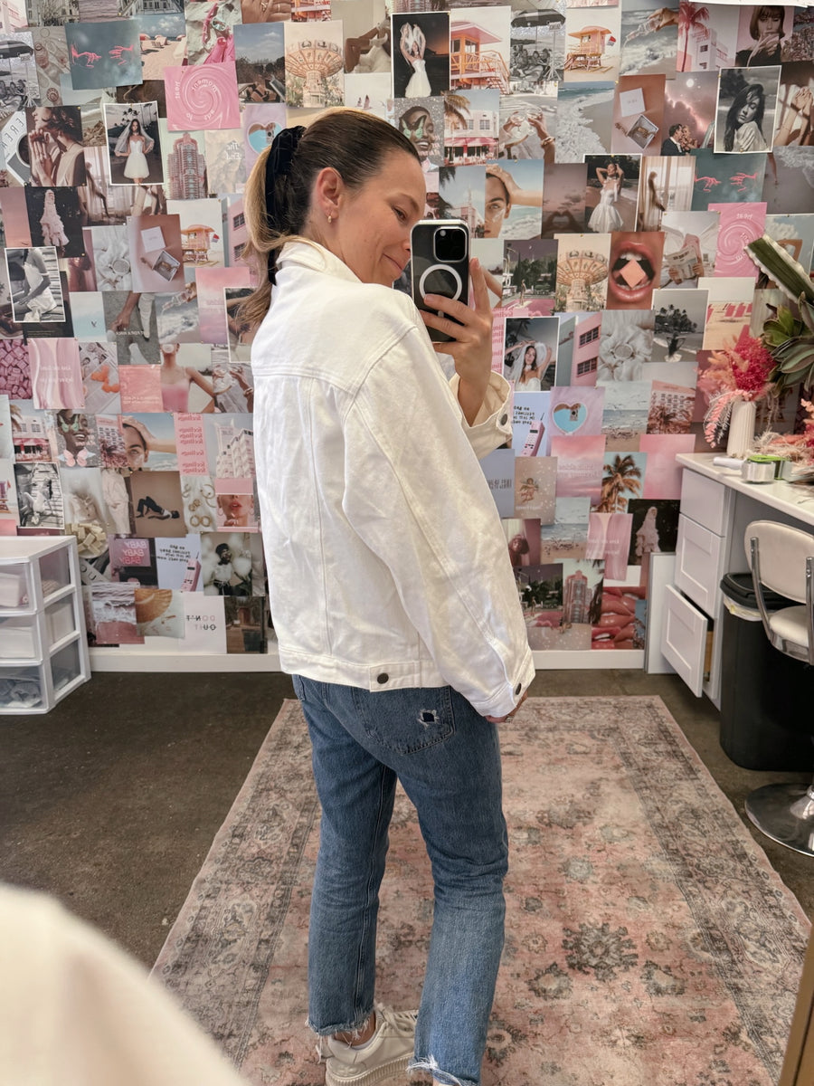 Oversized WHITE Denim Jacket - Sample Sale