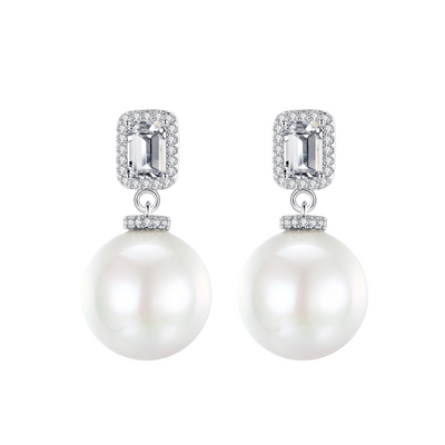 Genevieve Pearl and Crystal Earrings
