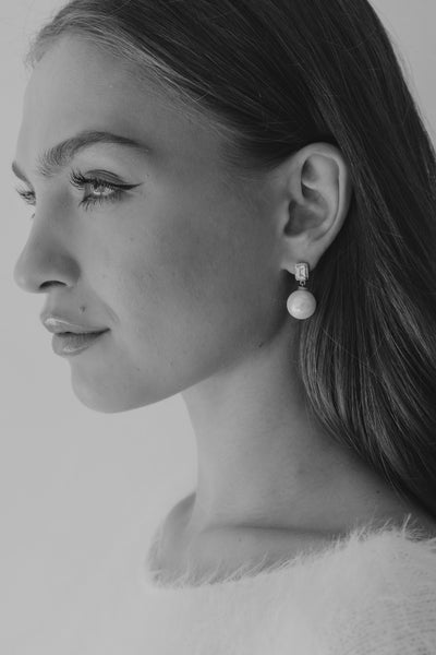 Genevieve Pearl and Crystal Earrings