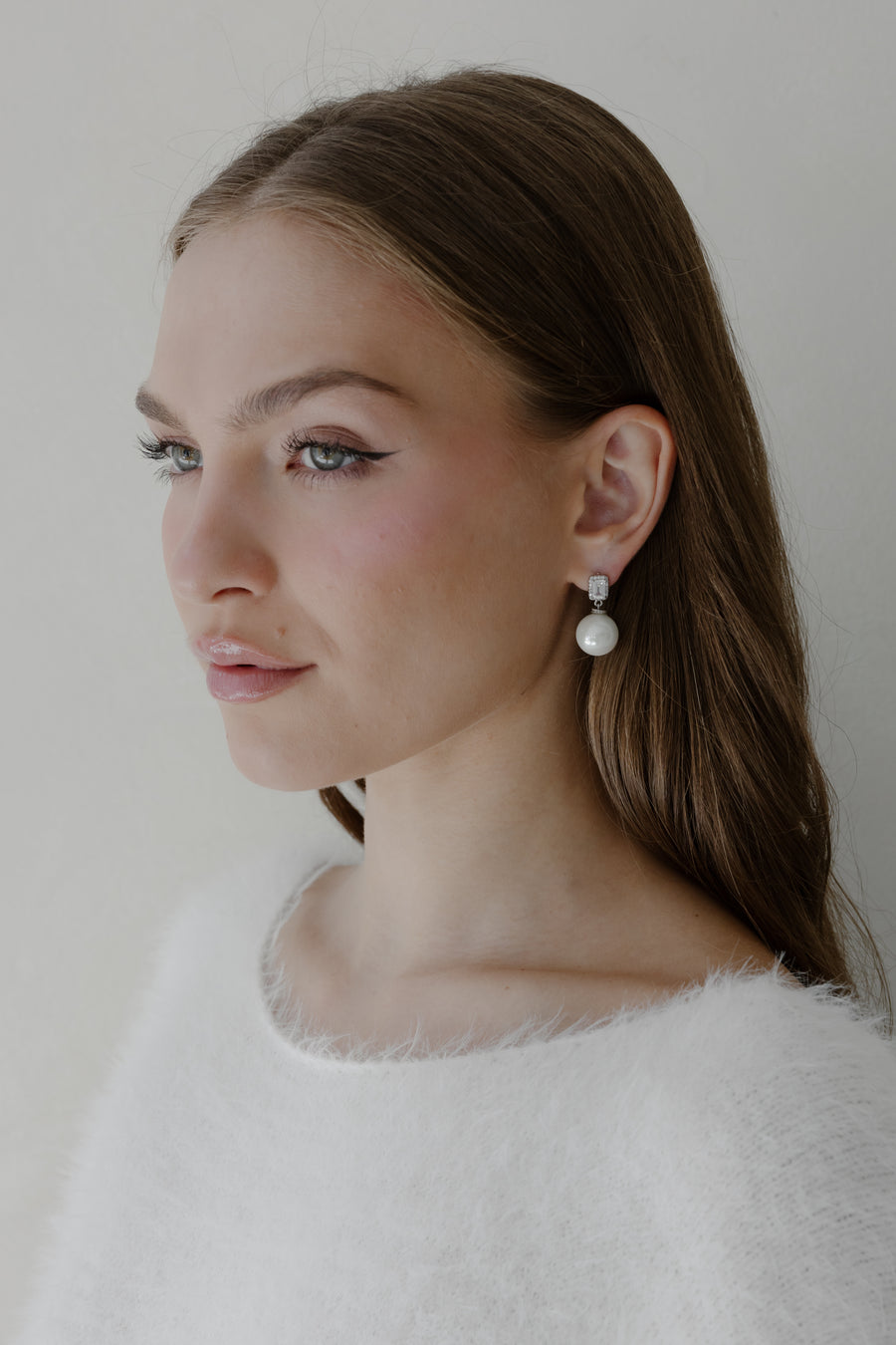 Genevieve Pearl and Crystal Earrings