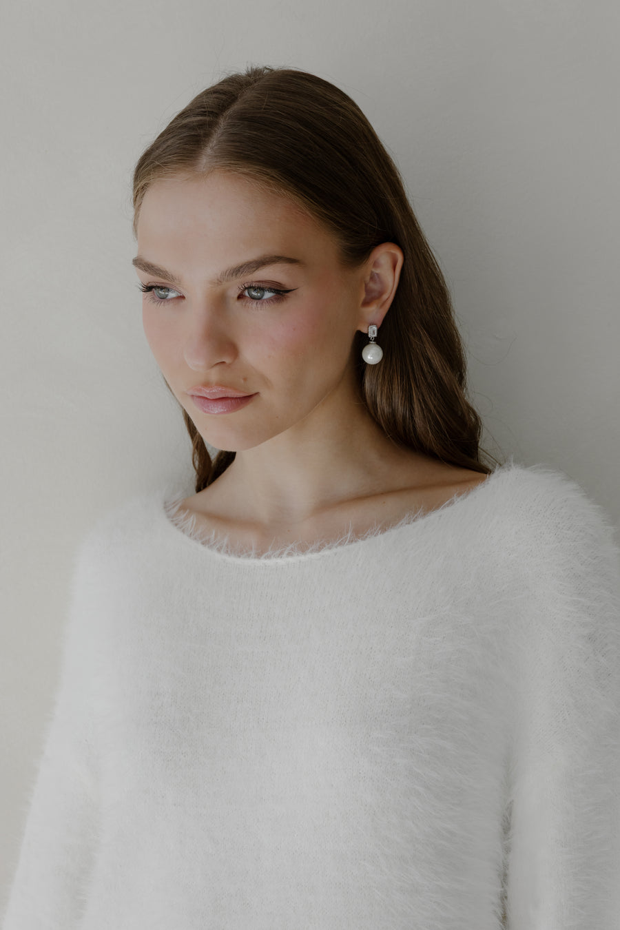 Genevieve Pearl and Crystal Earrings