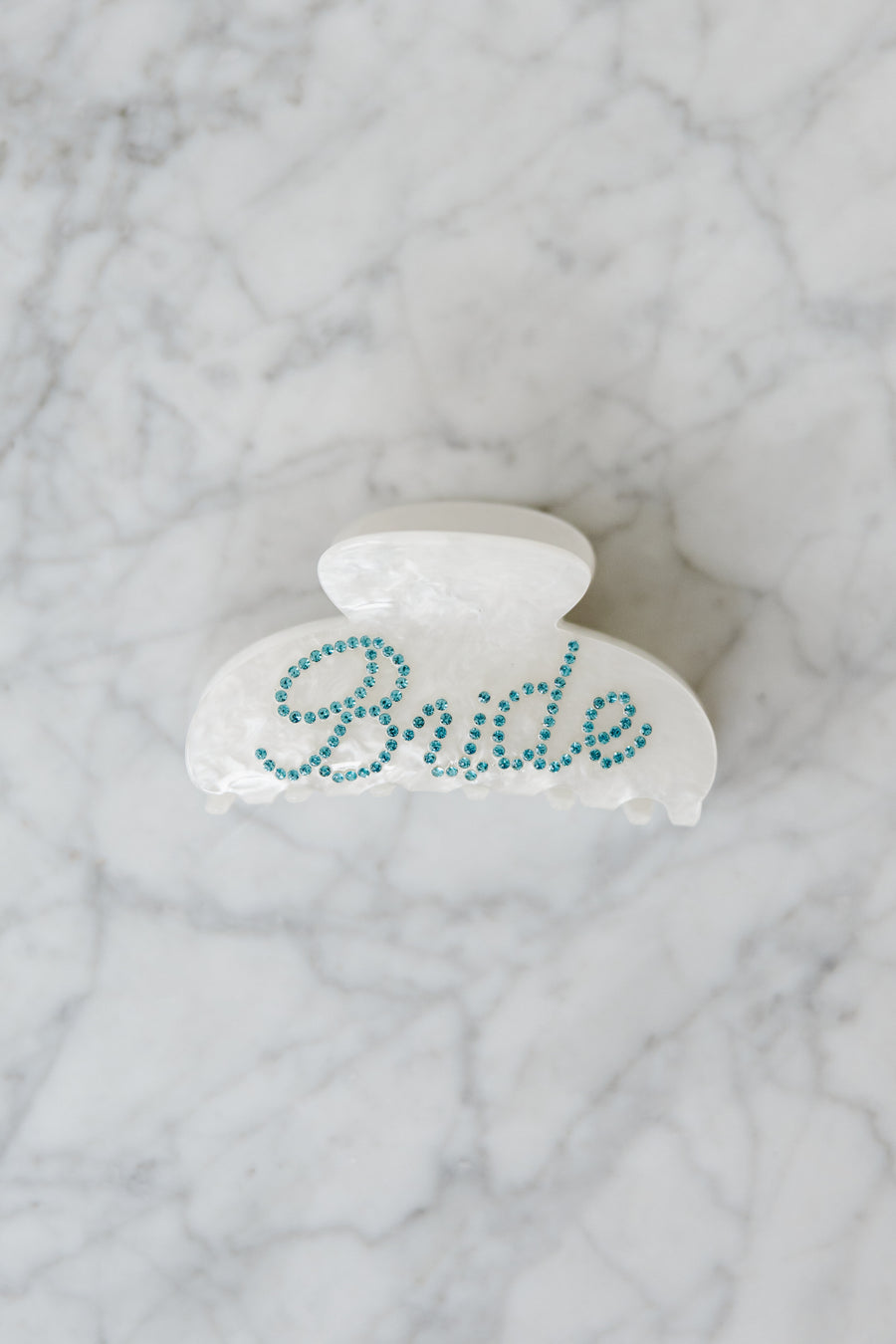 Something Blue BRIDE Crystal Claw Clip