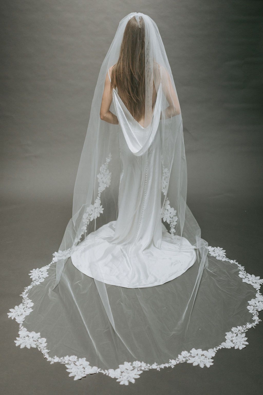 Untamed Petals Wholesale Portal Candlelight Sparkle Veil Made to Order (4-6 weeks) / Cathedral - Circle Cut Two Tier 108 with 36 Blusher