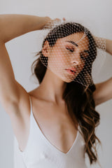 Allison Pearl Band Birdcage Veil