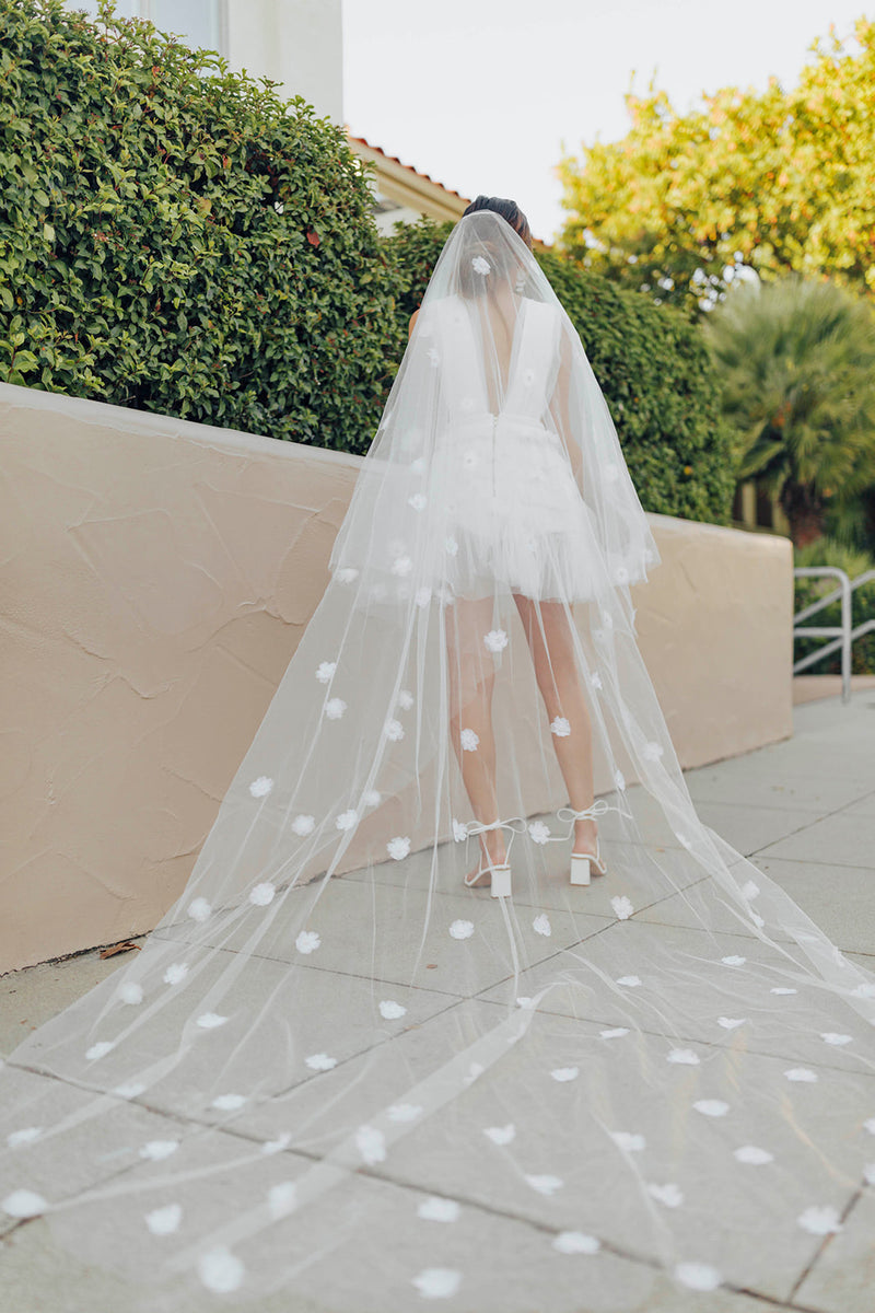 MIRA Bridal Veil Chapel Length Veil Drop Veil Wedding 