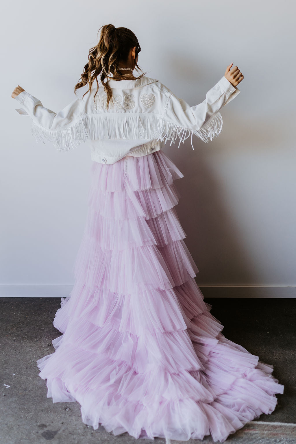 acka fringe flower long vest acka fringe flower long vest