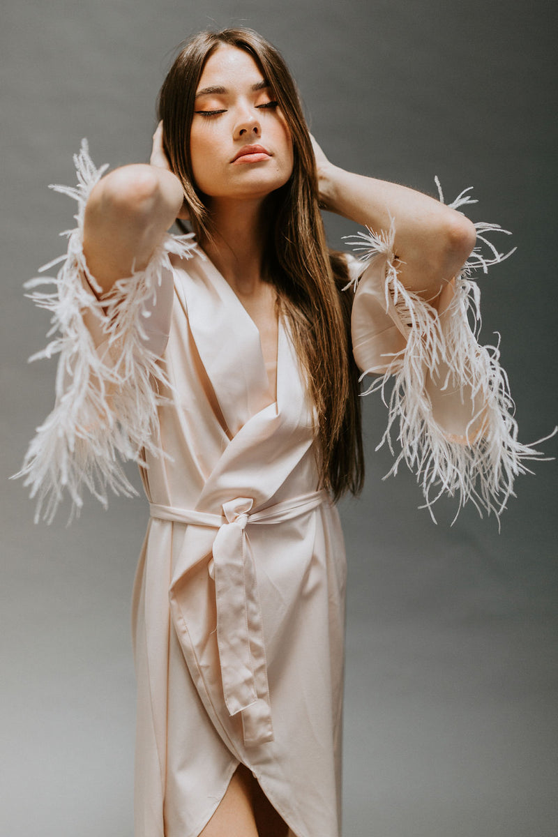 Ellis Feather Robe - SAMPLE SALE