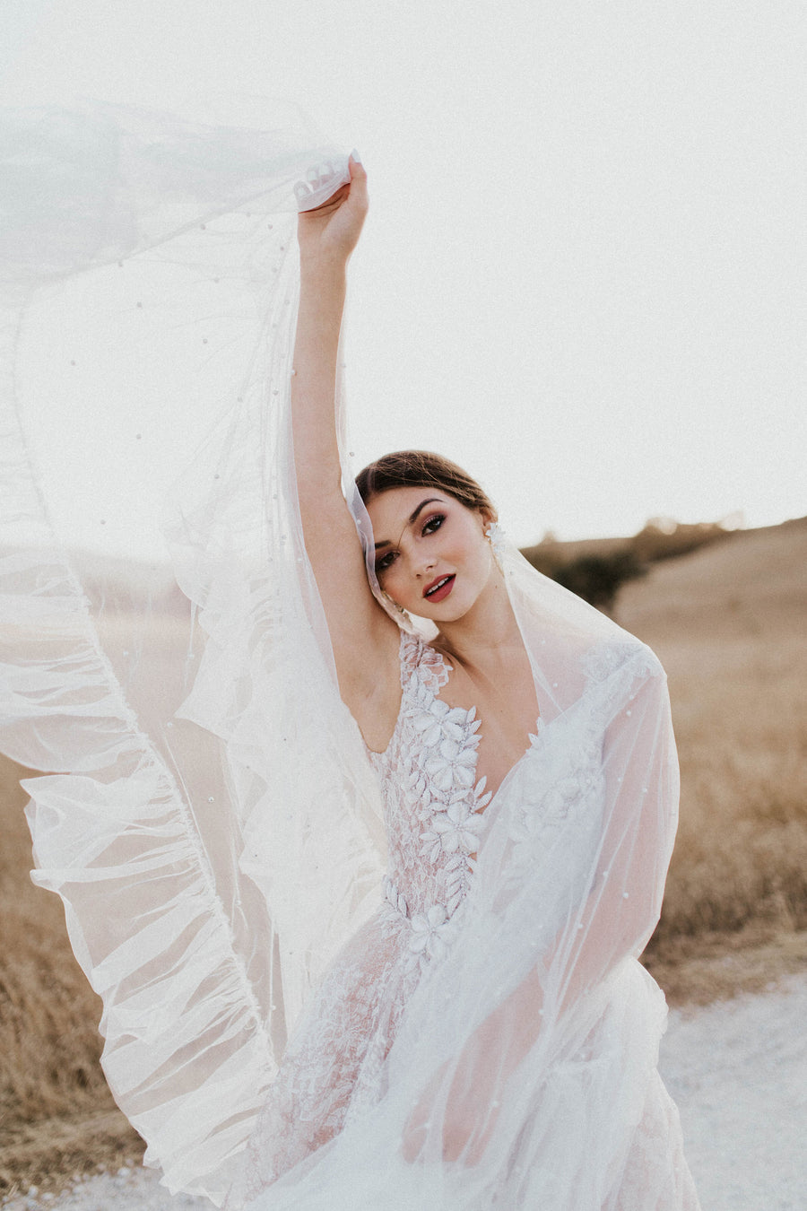 Fiona Veil Two Tier with Pearls - Sample Sale