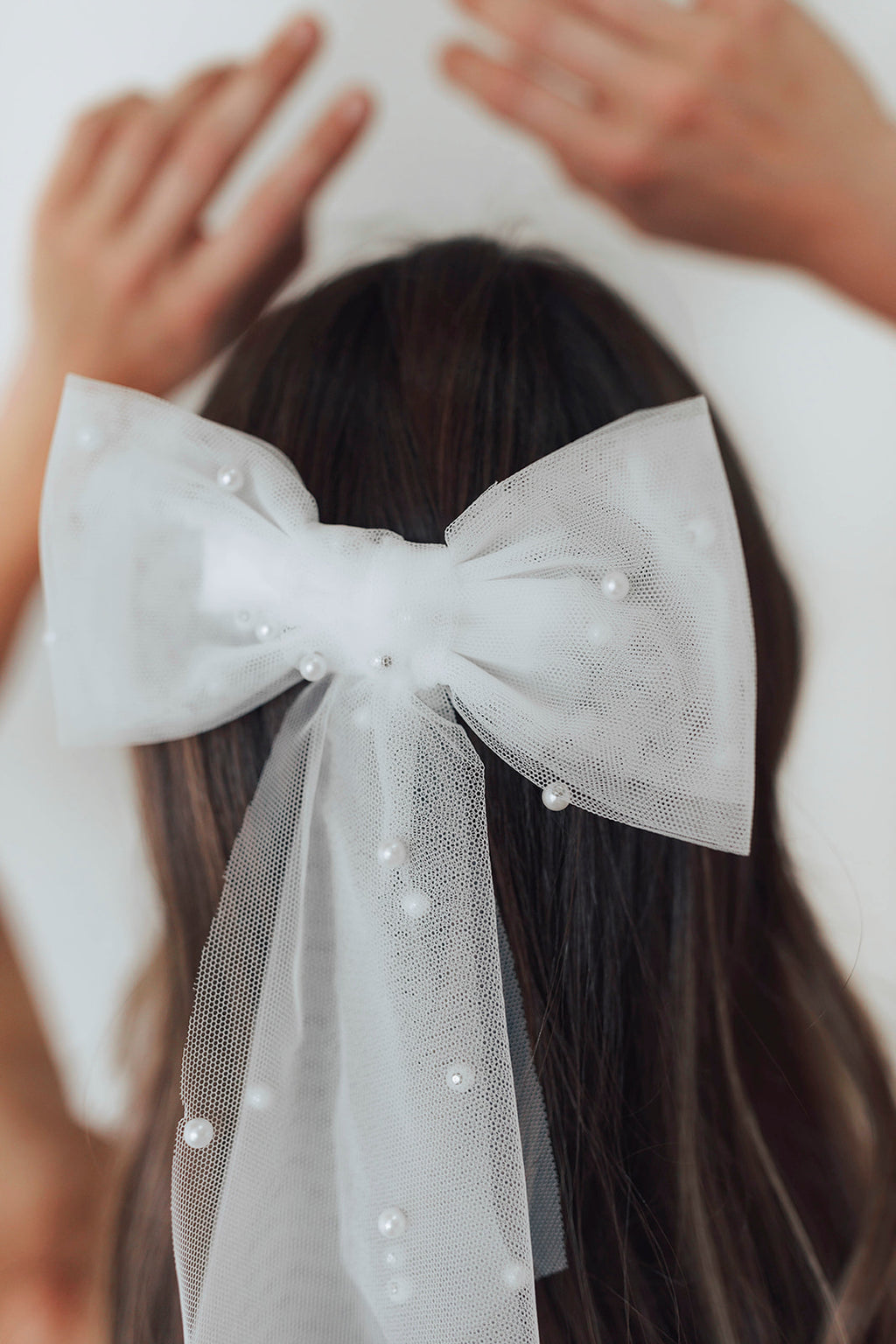 Penelope Pearl Bow Made to Order (Ships in 2-4 weeks) / Ivory